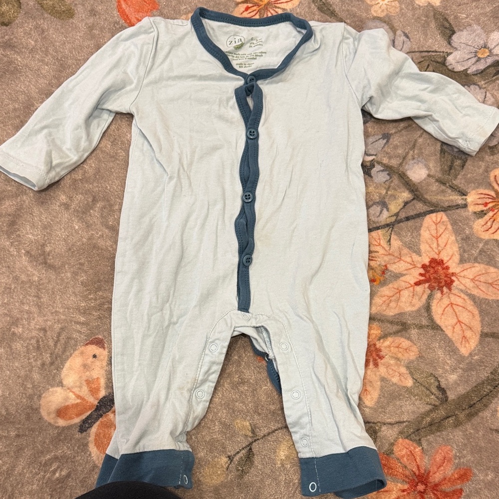 Light Blue & Navy Peace One-Piece